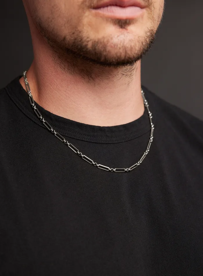 Necklaces Waterproof Mens Silver Chain Necklace 45mm Wide WE ARE ALL SMITH