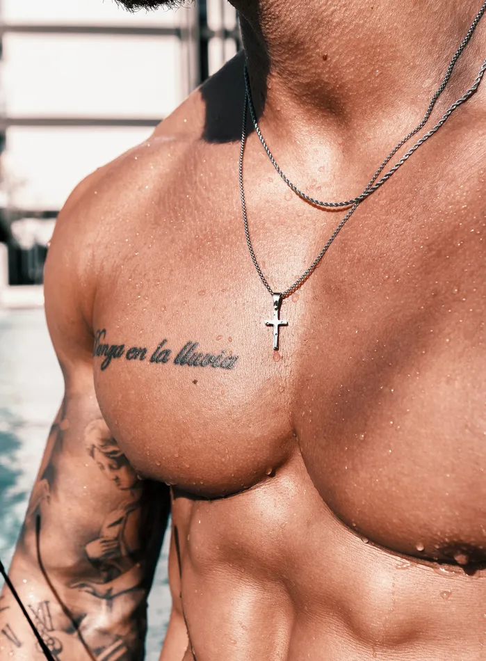 Necklaces Waterproof Stainless Steel Small Cross Necklace Set WE ARE ALL SMITH Mens Jewelry Clothing