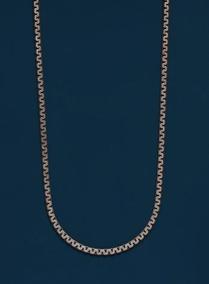 Necklaces WE ARE ALL SMITH 925 Oxidized Sterling Silver ZigZag Chain Necklace for Men