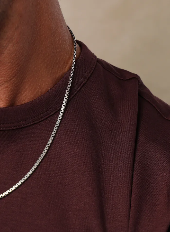 Necklaces WE ARE ALL SMITH 925 Oxidized Sterling Silver ZigZag Chain Necklace for Men