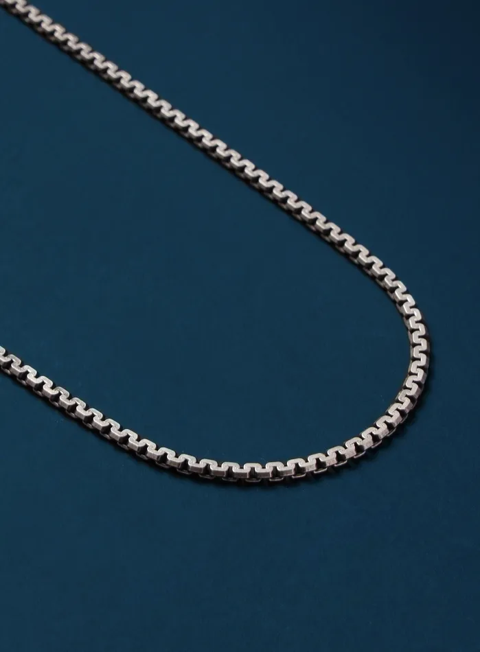 Necklaces WE ARE ALL SMITH 925 Oxidized Sterling Silver ZigZag Chain Necklace for Men