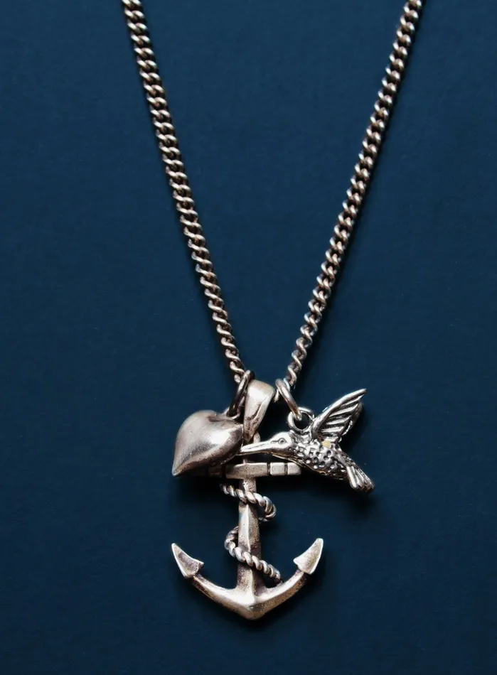 Necklaces WE ARE ALL SMITH Anchor Heart Hummingbird necklace