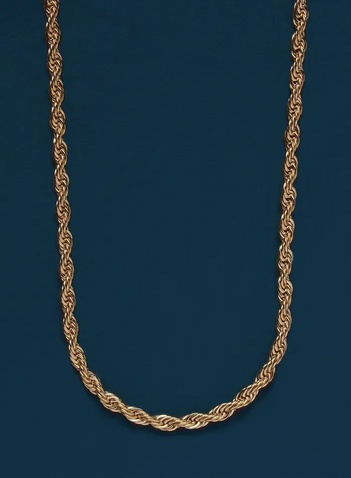 Necklaces WE ARE ALL SMITH Mens Jewelry Clothing 3mm gold plated rope chain necklace for men