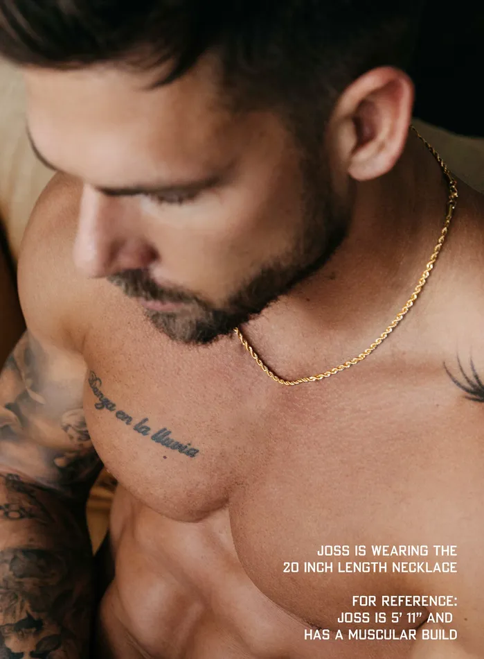 Necklaces WE ARE ALL SMITH Mens Jewelry Clothing 3mm gold plated rope chain necklace for men