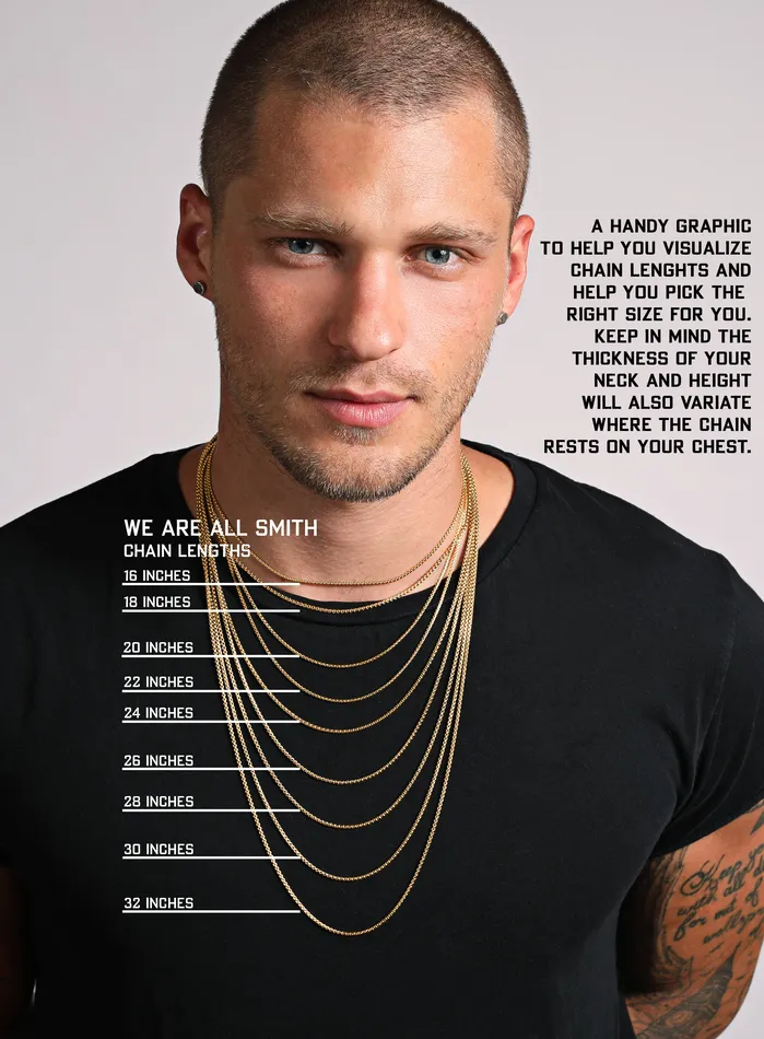 Necklaces We Are All Smith Stainless Steel Gold Plated Chain Necklace for Men