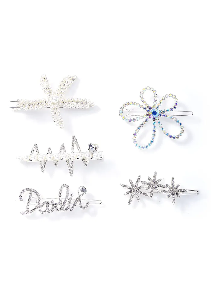 Necklaces Yellow Chimes 5 PCs Hair Clips for Women Crystal Fancy Hairpins Hair Accessories for Women Girls Silver Medium YCHACLWM037MC Yellow Chimes Necklaces Yellow Chimes 5 PCs Hair Clips for Women Crystal Fancy Hairpins Hair Accessories for Women Girls Silver Medium YCHACLWM037MC Yellow Chimes