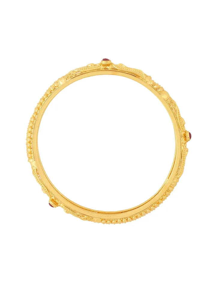 Necklaces Yellow Chimes Bangles for Women Gold Toned Red Crsytal Studded Traditional Designed Set of 3 Pcs Bangles for Women and Girls Yellow Chimes