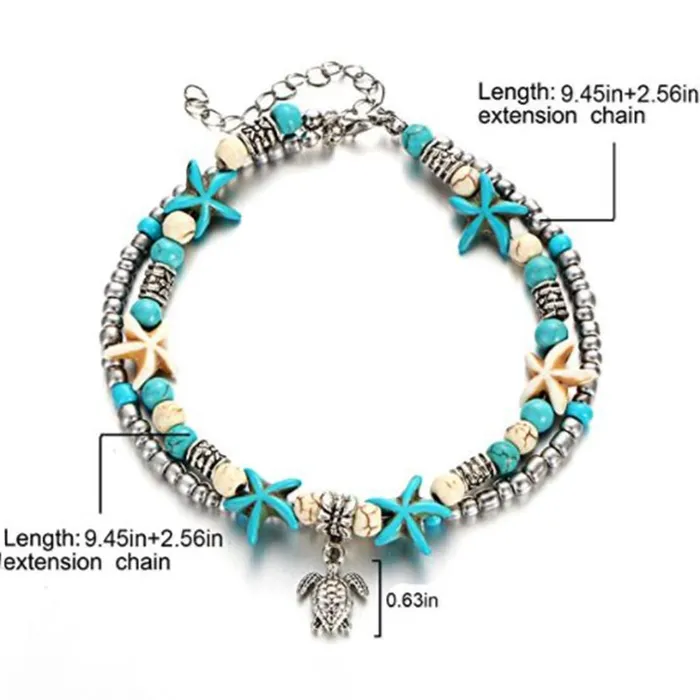 Necklaces Yellow Chimes Yellow Chimes Anklets for Women and Girls Blue Anklets for Women Beaded Charm Anklets for Women Birthday Gift For Girls and Women Anniversary Gift for Wife