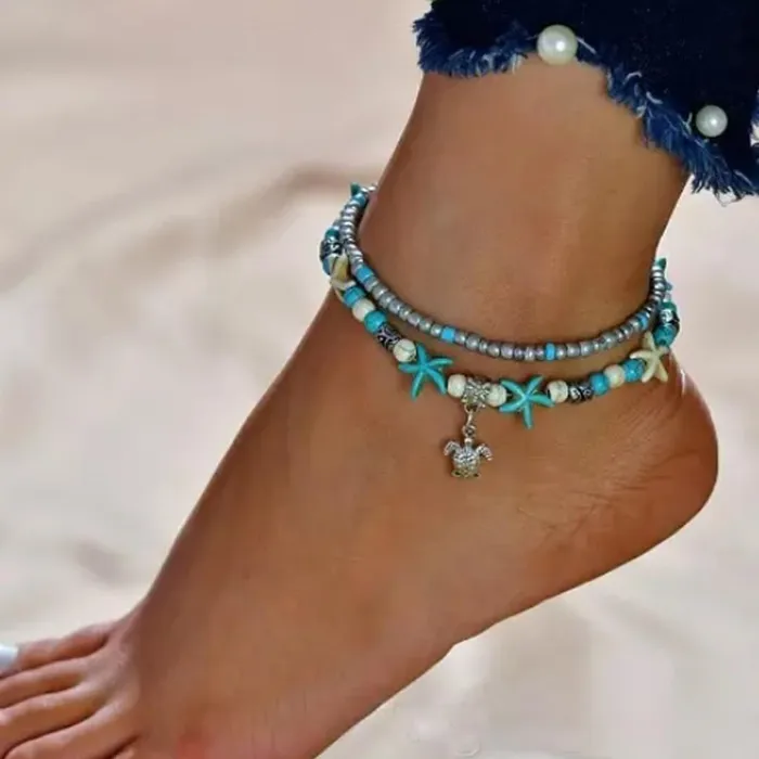 Necklaces Yellow Chimes Yellow Chimes Anklets for Women and Girls Blue Anklets for Women Beaded Charm Anklets for Women Birthday Gift For Girls and Women Anniversary Gift for Wife