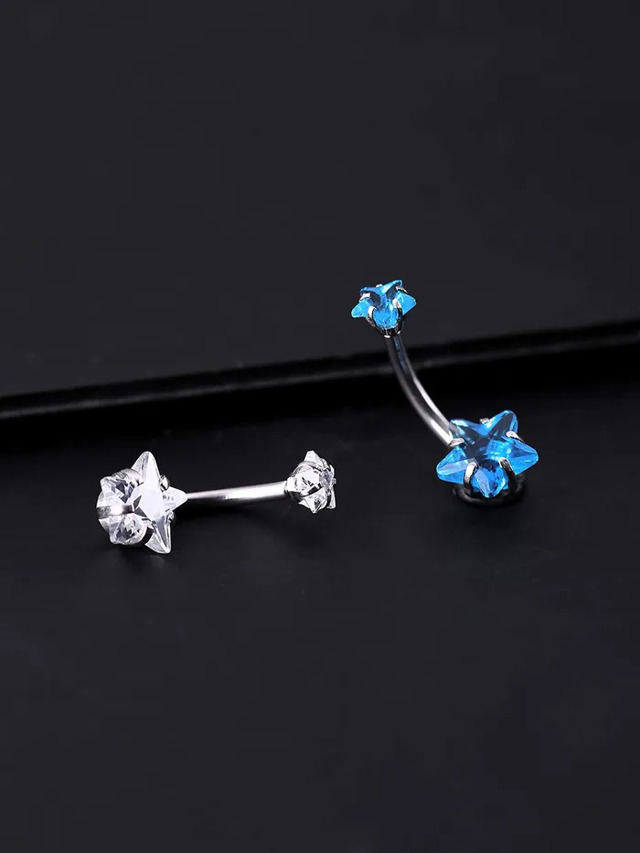 Necklaces Yellow Chimes Yellow Chimes Belly Button Rings for Women Body Piercing Jewelry Stainless Steel 2 Pcs Crystal Navel Piercing Jewelry for Women and Girls