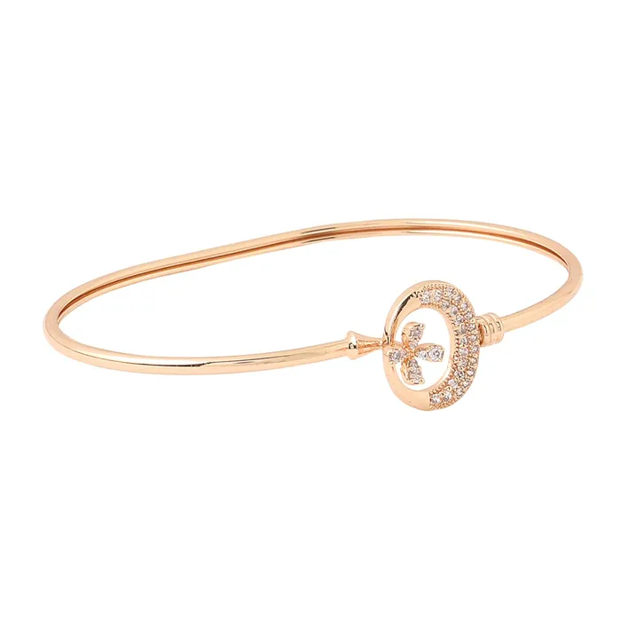 Necklaces Yellow Chimes Yellow Chimes Bracelet for Women and Girls Crystal Bracelets for Girls Rose Gold Plated Floral Designed Crystal Bracelet Birthday Gift For girls and women Anniversary Gift for Wife