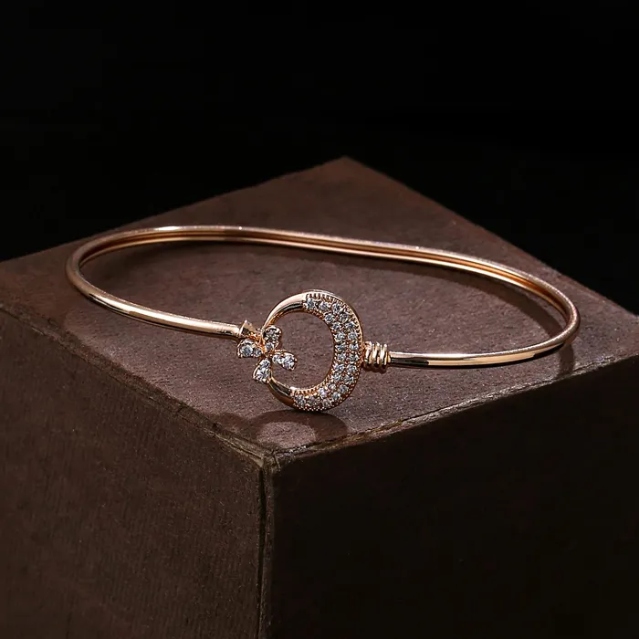 Necklaces Yellow Chimes Yellow Chimes Bracelet for Women and Girls Crystal Bracelets for Girls Rose Gold Plated Floral Designed Crystal Bracelet Birthday Gift For girls and women Anniversary Gift for Wife