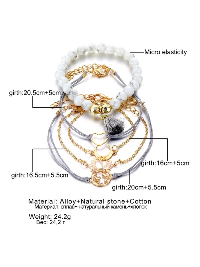 Necklaces Yellow Chimes Yellow Chimes Bracelet for Women and Girls Fashion Heart Chain Bracelets for Women 5 Pcs Stackable Bead Bracelet Stretch Beaded Layered Bracelet Birthday Gift For girls and Women