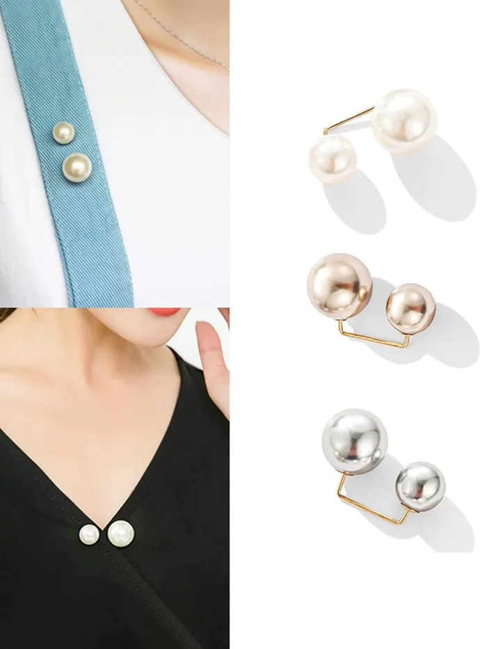 Necklaces Yellow Chimes Yellow Chimes Brooch for Women and Girls 6 Pcs Pearl Brooch Pins Sweater Shawl Clips Collar Safety Pin Clothing Dresses Decoration Accessories Birthday Gift for Girls and Women