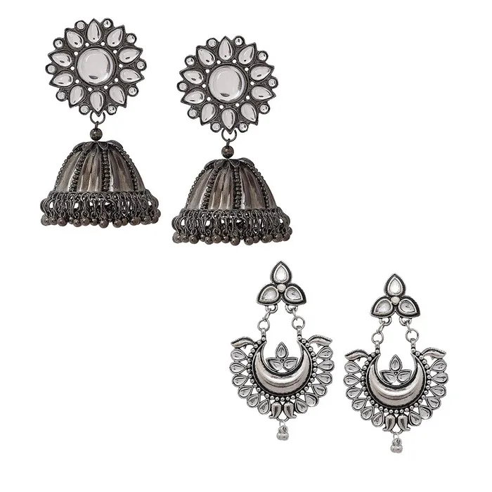 Necklaces Yellow Chimes Yellow Chimes Combo of 2 Pairs Ethnic Silver Oxidised Floral Design Studded Stones Chandbali Jhumka Earrings for Women and Girls medium YCTJER02CHNDJHKCSLBK silver black Necklaces Yellow Chimes Yellow Chimes Combo of 2 Pairs Ethnic Silver Oxidised Floral Design Studded Stones Chandbali Jhumka Earrings for Women and Girls medium YCTJER02CHNDJHKCSLBK silver black
