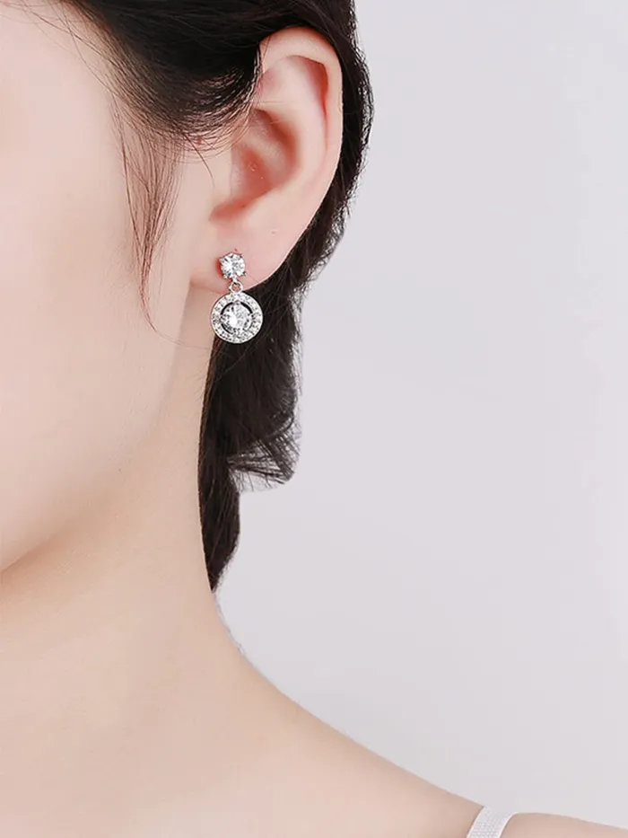 Necklaces Yellow Chimes Yellow Chimes Drop Earrings for Women with White Crystal Silvertoned Glamour Spark Drop Earrings For Women Girls