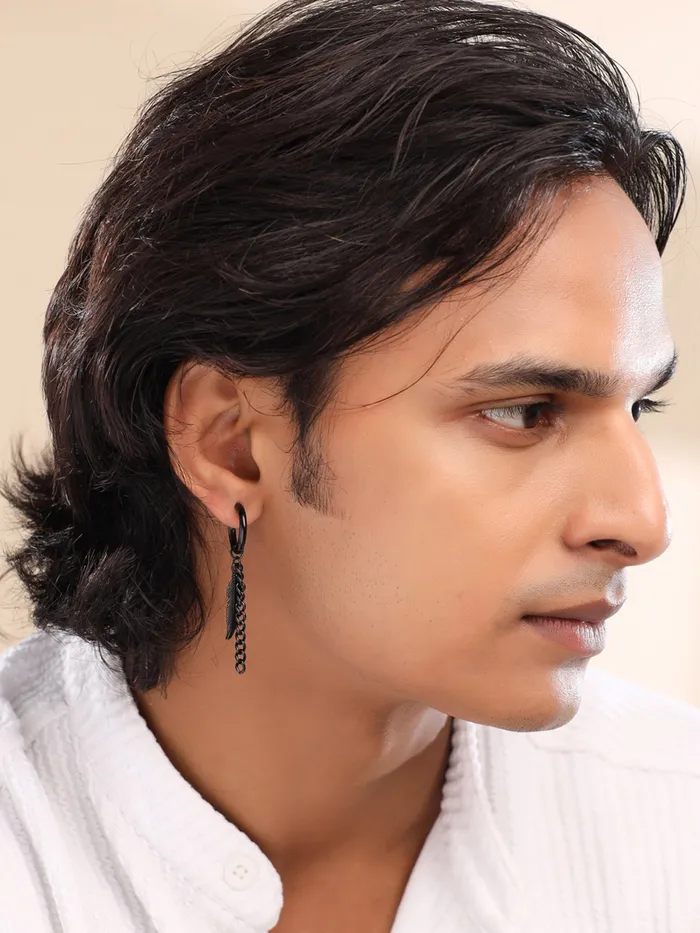 Necklaces Yellow Chimes Yellow Chimes Earrings for Men and Boys Stainless Steel Huggie Hoop Earrings Accessories Jewellery for Unisex Birthday Gift for Men and Women Anniversary Gift for Husband and Wife
