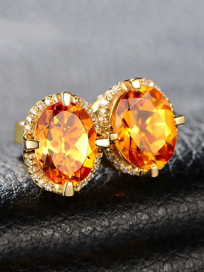 Necklaces Yellow Chimes Yellow Chimes Earrings for Women with Yellow Crystal Studded Goldtoned Glamour Spark Stud Earrings For Women Girls