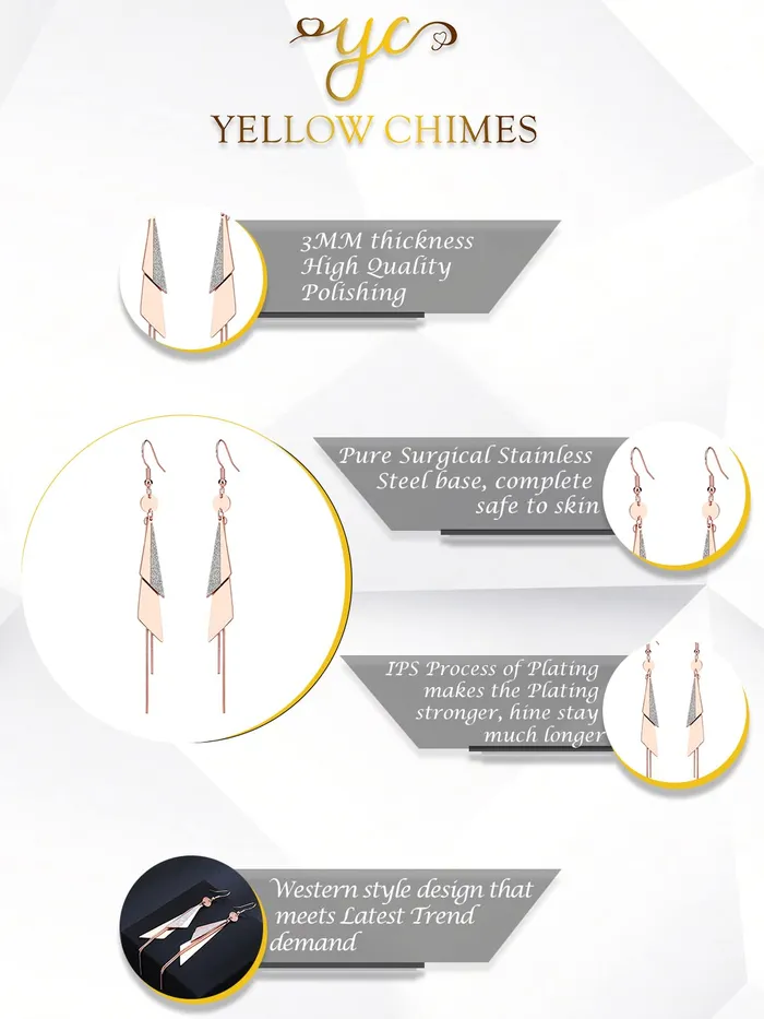 Necklaces Yellow Chimes Yellow Chimes Geometric Minimal Dangler Earrings For Women Girls ER 4
