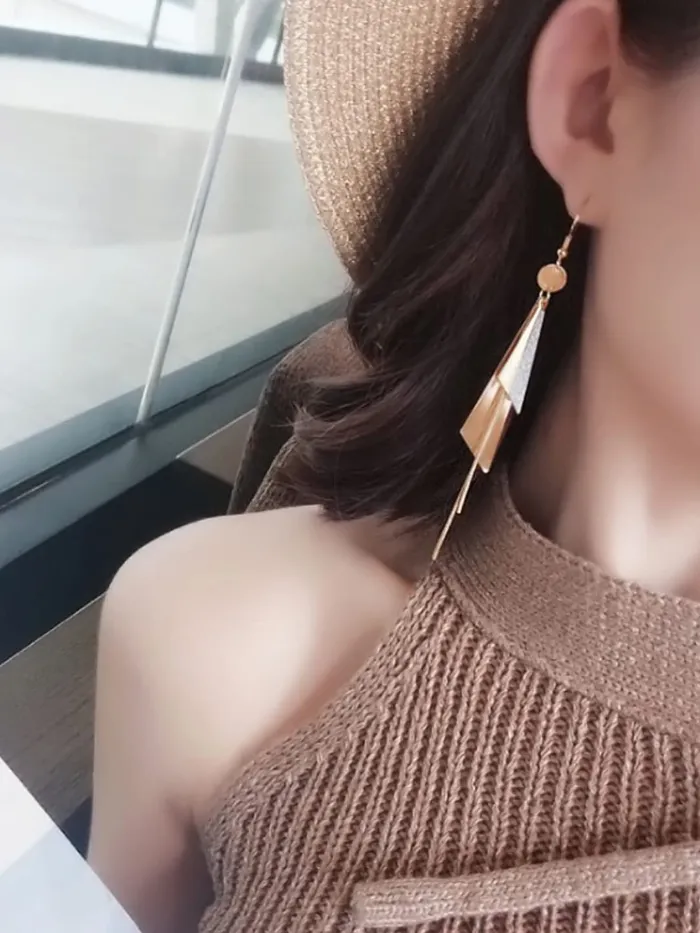 Necklaces Yellow Chimes Yellow Chimes Geometric Minimal Dangler Earrings For Women Girls ER 4