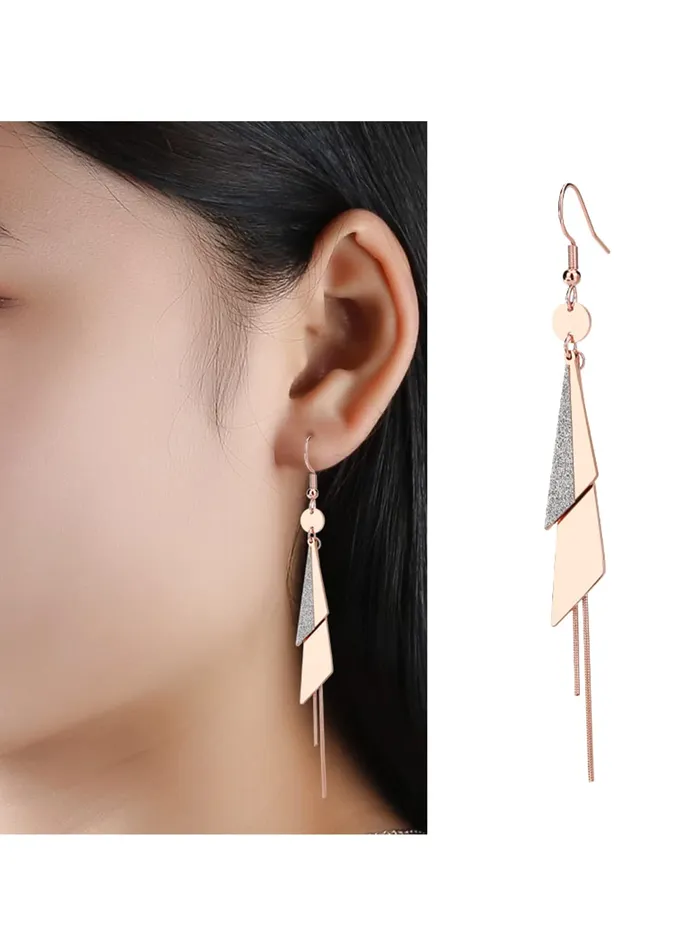Necklaces Yellow Chimes Yellow Chimes Geometric Minimal Dangler Earrings For Women Girls ER 4