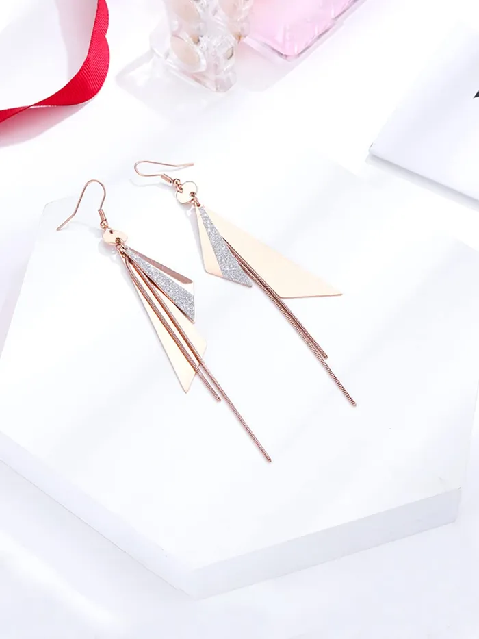 Necklaces Yellow Chimes Yellow Chimes Geometric Minimal Dangler Earrings For Women Girls ER 4