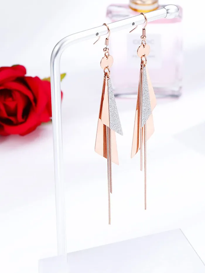 Necklaces Yellow Chimes Yellow Chimes Geometric Minimal Dangler Earrings For Women Girls ER 4