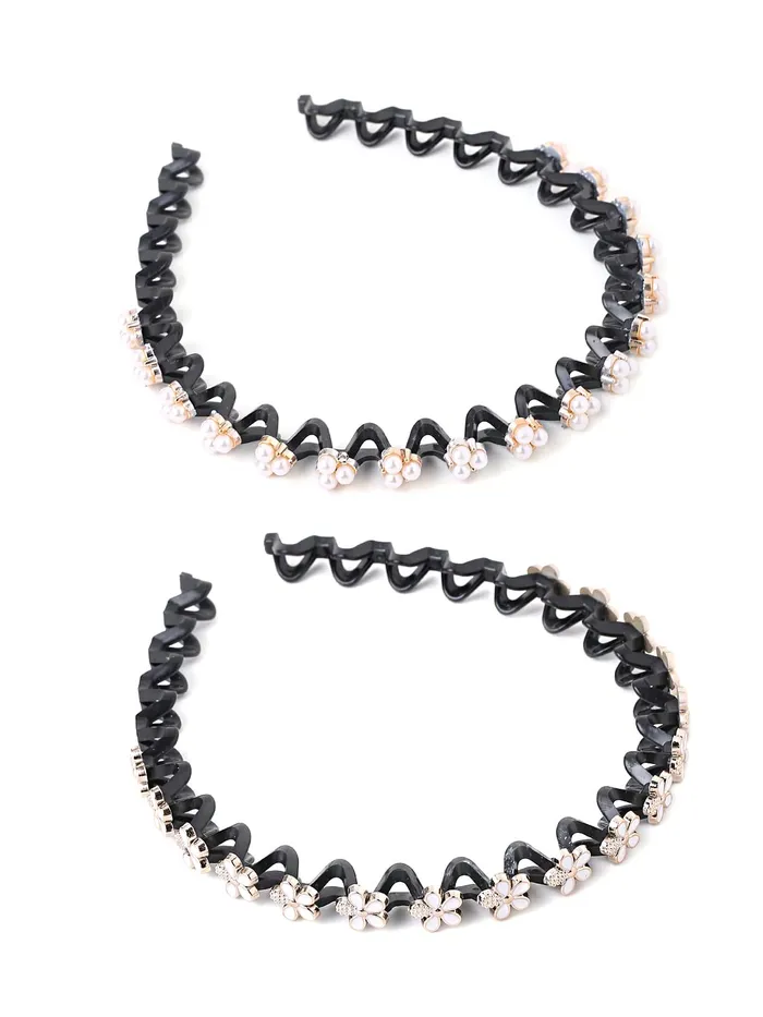 Necklaces Yellow Chimes Yellow Chimes Hair Bands for Girls Women Hair Accessories for Women 2 Pcs Hairband for Women Head Band Pearl Headpeice Hairband for Women Birthday Gift for Women Girls