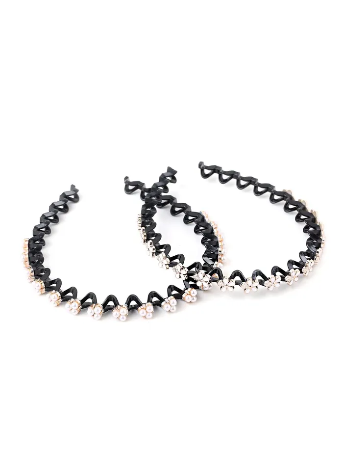 Necklaces Yellow Chimes Yellow Chimes Hair Bands for Girls Women Hair Accessories for Women 2 Pcs Hairband for Women Head Band Pearl Headpeice Hairband for Women Birthday Gift for Women Girls