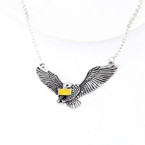 Necklaces Yellow Chimes Yellow Chimes Harry Potter Accessories Pendant for BoysHarry Potter Hedwig Post Owl Messenger with Letter of Admission Silver Pendant for Boys and Girls Unisex