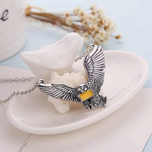 Necklaces Yellow Chimes Yellow Chimes Harry Potter Accessories Pendant for BoysHarry Potter Hedwig Post Owl Messenger with Letter of Admission Silver Pendant for Boys and Girls Unisex