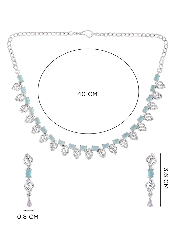 Necklaces Yellow Chimes Yellow Chimes Jewellery Set for Women and Girls Traditional American Diamond Jewellery Set Rosegold Plated AD Necklace Set for Women Birthday Anniversary Gift for Girls Women Style 3