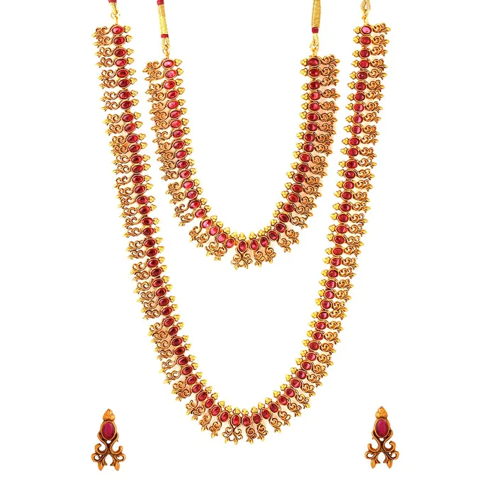 Necklaces Yellow Chimes Yellow Chimes Jewellery Set for Women and Girls Traditional Red Kundans Necklace Set Gold Plated Multilayer Necklace Set Birthday Gift for girls and women Anniversary Gift for Wife Necklaces Yellow Chimes Yellow Chimes Jewellery Set for Women and Girls Traditional Red Kundans Necklace Set Gold Plated Multilayer Necklace Set Birthday Gift for girls and women Anniversary Gift for Wife