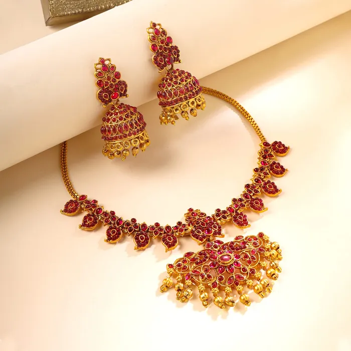 Necklaces Yellow Chimes Yellow Chimes Jewellery Set for Women Girls Bridal Jewellery Set for Wedding Gold Plated Choker Necklace Set Kundan Choker Set Birthday Gift for girls women Anniversary Gift for Wife