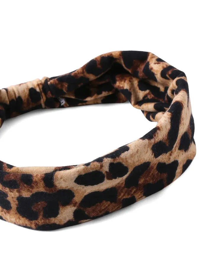 Necklaces Yellow Chimes Yellow Chimes Leopard Print Headband Knoted Turban Headband Stretch Twist Head Wraps Stripe Cloth Head Bands for Women and Girls Pack of 1
