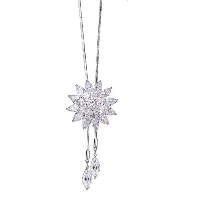 Necklaces Yellow Chimes Yellow Chimes Long Chain Necklace for Women Diamond Sparkling Crystal Flower Long Chain Pendant Necklace for Women and Girls Necklaces Yellow Chimes Yellow Chimes Long Chain Necklace for Women Diamond Sparkling Crystal Flower Long Chain Pendant Necklace for Women and Girls