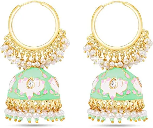 Necklaces Yellow Chimes Yellow Chimes Meenakari Earrings Handcrafted Gold toned Traditional Green JhumkaJhumki Earrings for Women and Girls Necklaces Yellow Chimes Yellow Chimes Meenakari Earrings Handcrafted Gold toned Traditional Green JhumkaJhumki Earrings for Women and Girls