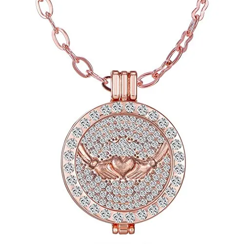 Necklaces Yellow Chimes YELLOW CHIMES Mother Love Holded Heart Rose Gold Crystal Pendant for Women Necklaces Yellow Chimes YELLOW CHIMES Mother Love Holded Heart Rose Gold Crystal Pendant for Women