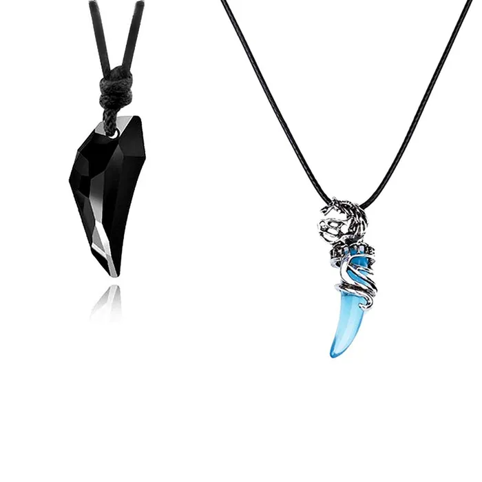 Necklaces Yellow Chimes Yellow Chimes Pendant for Men 2 PCs Combo Men Pendant Blue Black Crystal Wolf Tooth Evil Spirits Leather Rope Pendant for Men and Women Necklaces Yellow Chimes Yellow Chimes Pendant for Men 2 PCs Combo Men Pendant Blue Black Crystal Wolf Tooth Evil Spirits Leather Rope Pendant for Men and Women