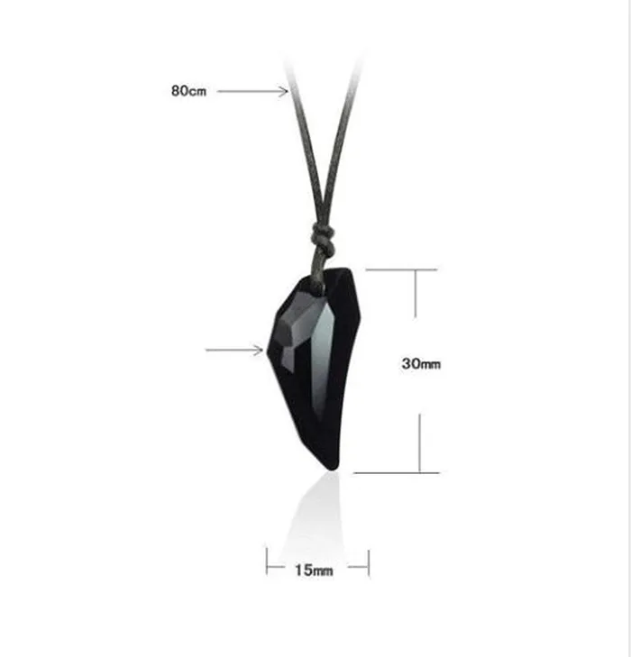 Necklaces Yellow Chimes Yellow Chimes Pendant for Men 2 PCs Combo Men Pendant Blue Black Crystal Wolf Tooth Evil Spirits Leather Rope Pendant for Men and Women