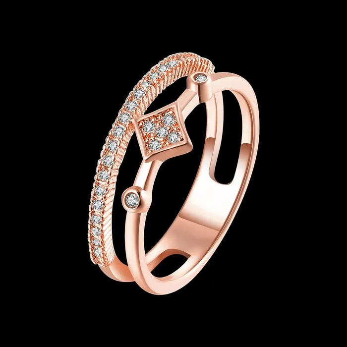 Necklaces Yellow Chimes Yellow Chimes Rings for Women Rose Gold Rings Crystal Pave Setting Eternity Love 18K Rose Gold Plated Adjustable Ring for Women Girls