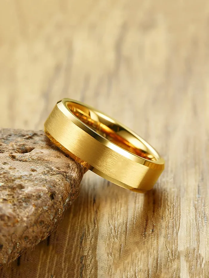 Necklaces Yellow Chimes Yellow Chimes Rings For Women Stainless Steel Gold Plated Band Style Ring For Women And Girls Size 8