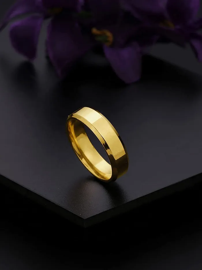 Necklaces Yellow Chimes Yellow Chimes Rings For Women Stainless Steel Gold Plated Band Style Ring For Women And Girls Size 8