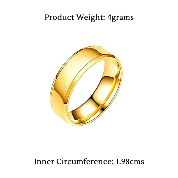 Necklaces Yellow Chimes Yellow Chimes Rings For Women Stainless Steel Gold Plated Band Style Ring For Women And Girls Size 8