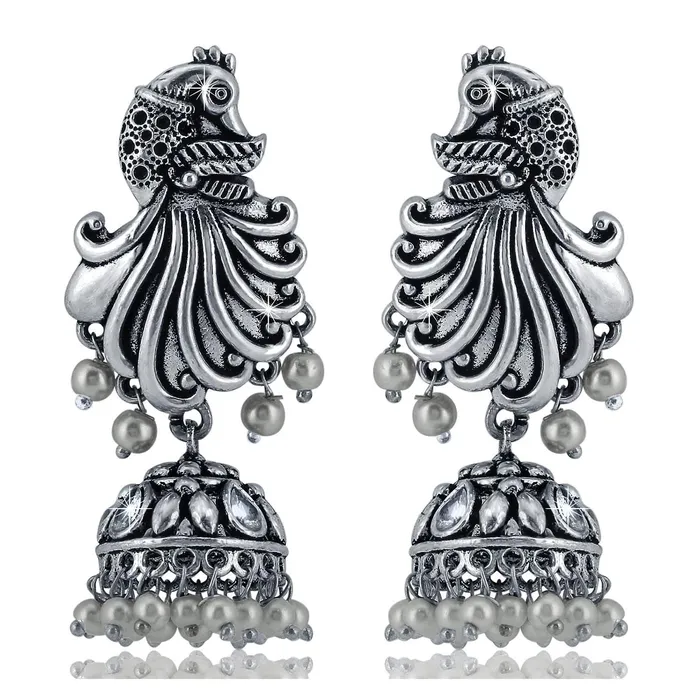 Necklaces Yellow Chimes Yellow Chimes Silver Oxidized Pearl Jhumka Earrings Peacock Designed Jhumki Earrings for Women Girls Necklaces Yellow Chimes Yellow Chimes Silver Oxidized Pearl Jhumka Earrings Peacock Designed Jhumki Earrings for Women Girls
