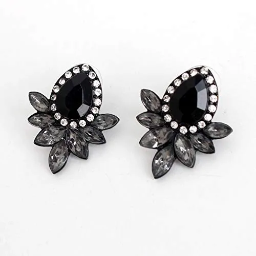 Necklaces Yellow Chimes Yellow Chimes Sparkling Leafs Black Stud Earring for Women Girls