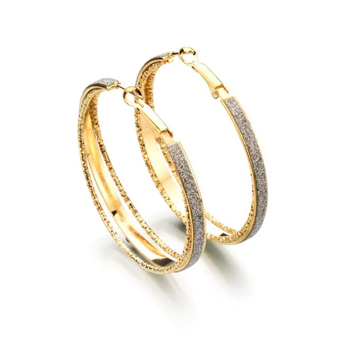 Necklaces Yellow Chimes Yellow Chimes Stylish Classic Design Sparkling Shine Big Circle Gold Plated Hoop Earrings For Women and Girl