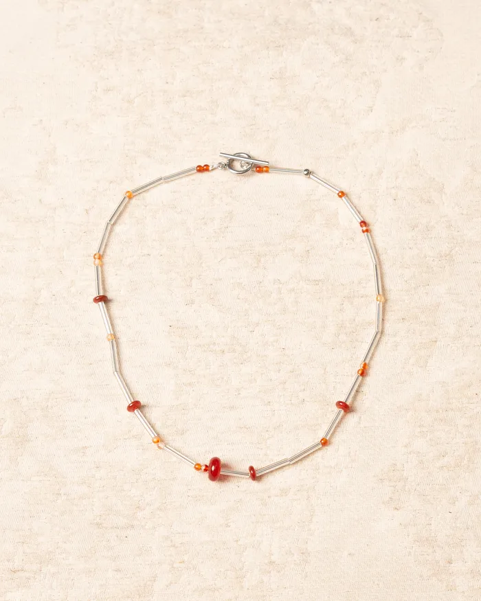Necklaces Yin Silver Lined Glass Beaded Necklace CUN