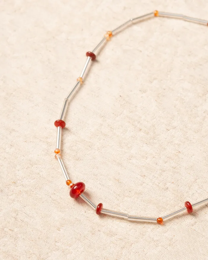 Necklaces Yin Silver Lined Glass Beaded Necklace CUN