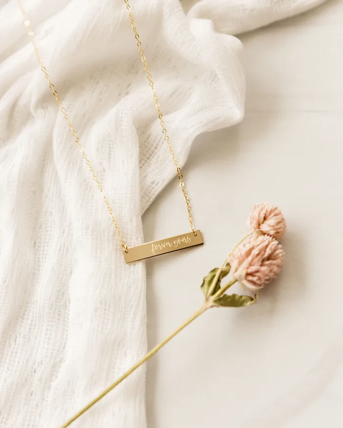 Necklaces Zen and Zuri Forever Yours Bar Necklace